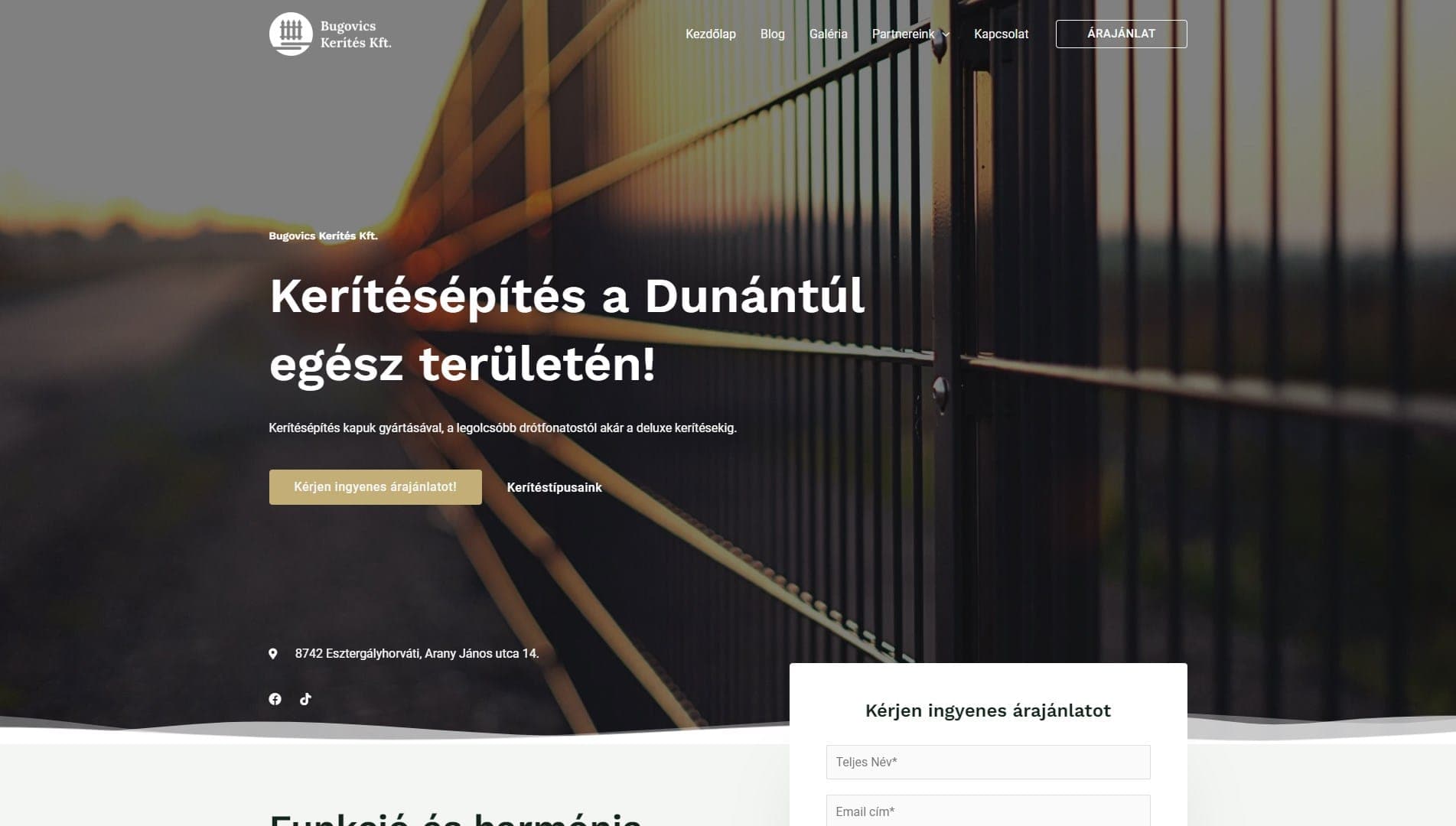 Bugovics Kerítés Kft. referencia projekt