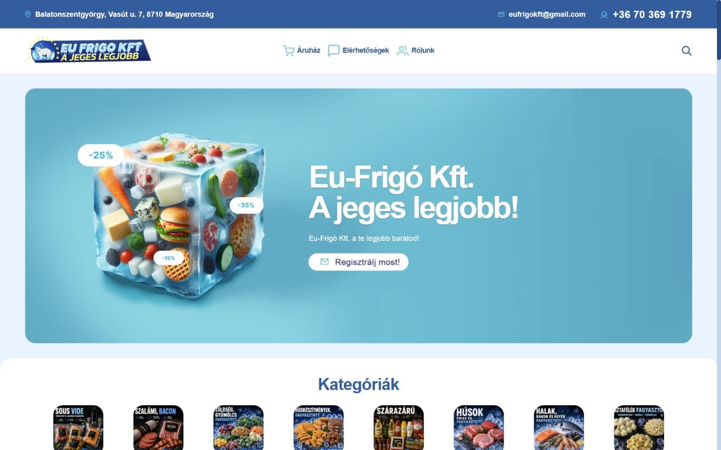 EU Frigo Kft. weboldal referencia