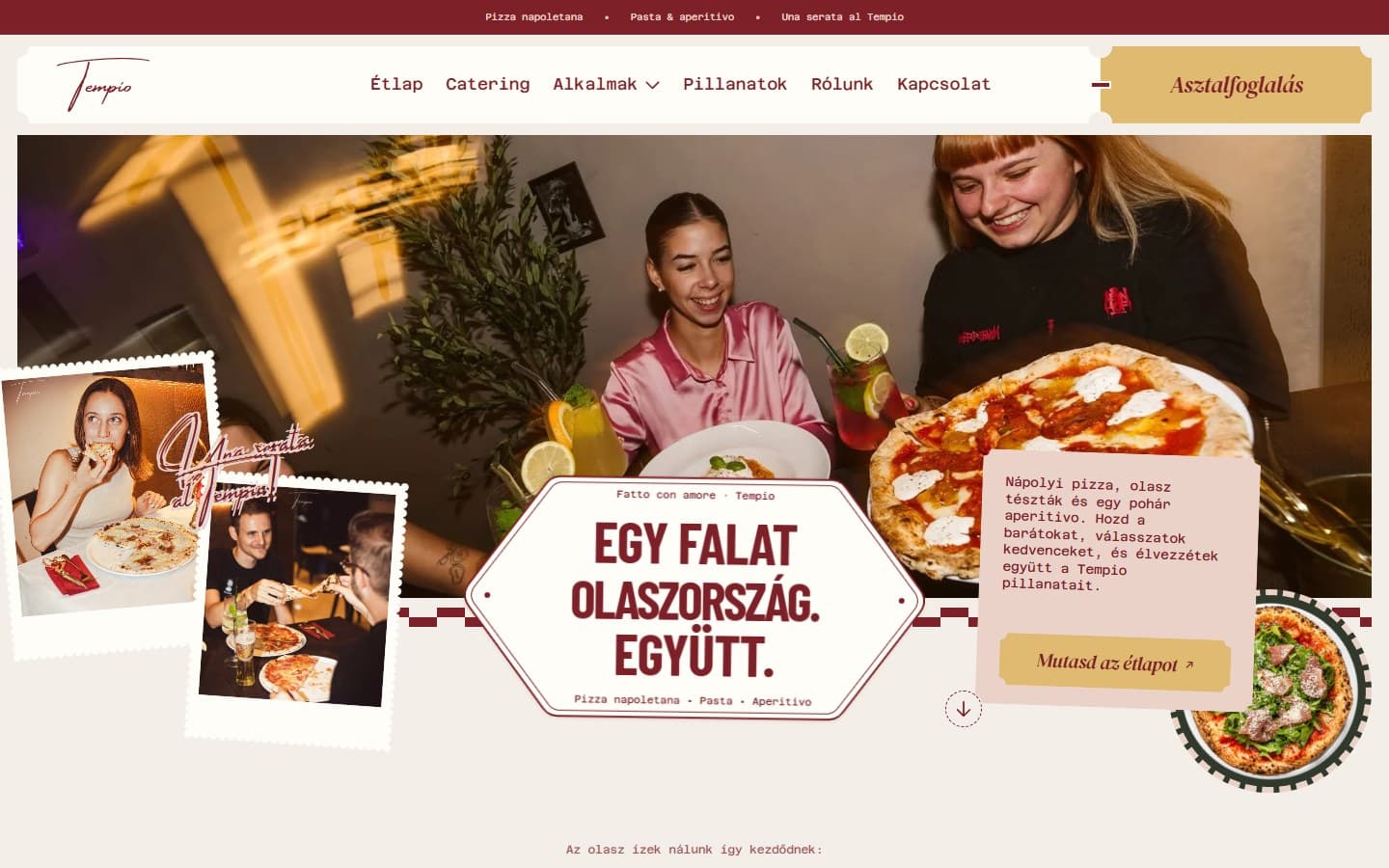 Tempio weboldalának bemutatása